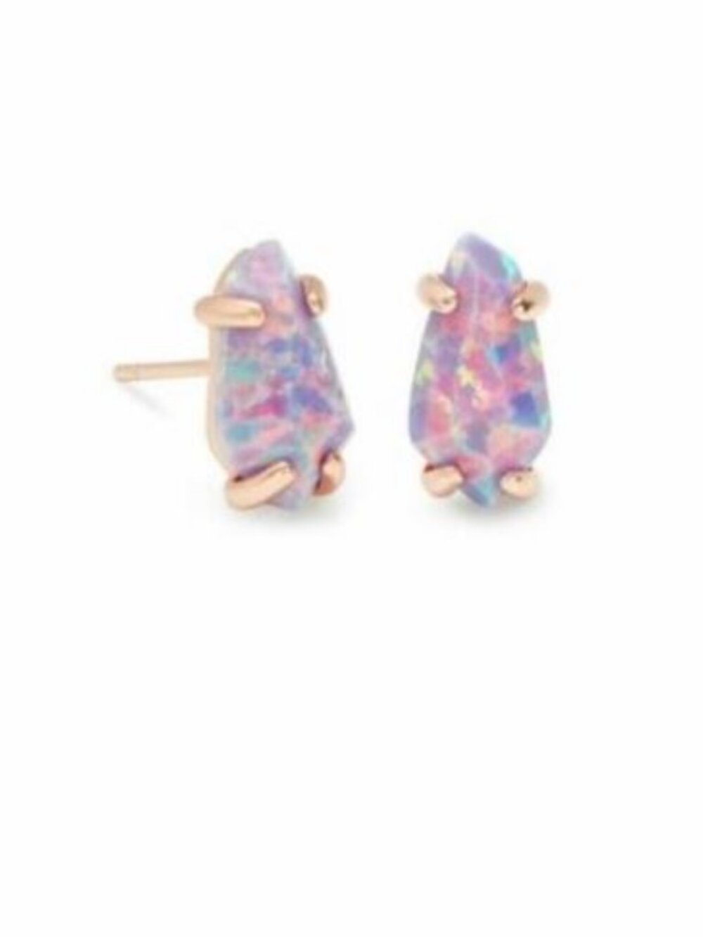 Kendra Scott Jillian Gold & Purple Kyocera Opal Stud Earrings